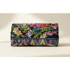 Vintage Huipil Needlepoint Wallet Clutch Boho Artisan Textile Bag